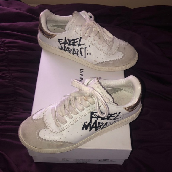 🔥White Isabel Marant🔥 Bryce Street Tag Sneakers - Picture 1 of 5